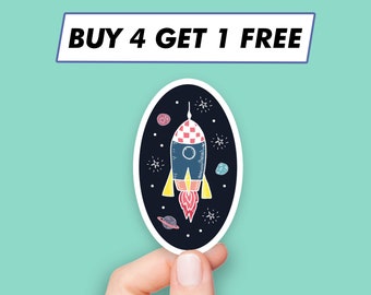 Space Rocket Sticker Galaxy Planet Stickers Laptop Stickers Aesthetic Stickers Computer Stickers Waterbottle Stickers Laptop Decals