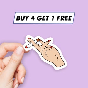 Cigarette Hand Sticker Feminist Girl Power Stickers Laptop Stickers Aesthetic Stickers Computer Stickers Waterbottle Stickers Laptop Decals