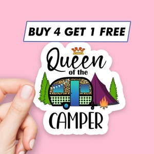 Groovy Queen Camper Adesivo Trailer Van Proverbi Adesivi Adesivi per laptop Adesivi estetici Adesivi per computer Adesivi per bottiglia d'acqua Decalcomanie