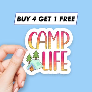 Sticker vie de camp cool Stickers citations d'extérieur Stickers ordinateur portable Stickers esthétiques Stickers ordinateur Stickers bouteille d'eau Stickers ordinateur portable