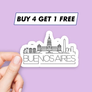 Buenos Aires Skyline Sticker Architecture Cityscape Stickers Laptop Stickers Aesthetic Stickers Computer Stickers Waterbottle Stickers