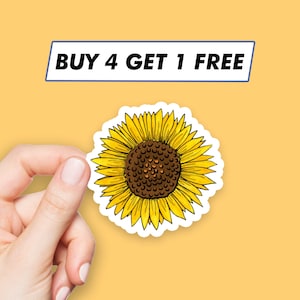 Leuke zonnebloemsticker Bloemen bloemstickers Laptopstickers Esthetische stickers Computerstickers Waterflesstickers Laptopstickers