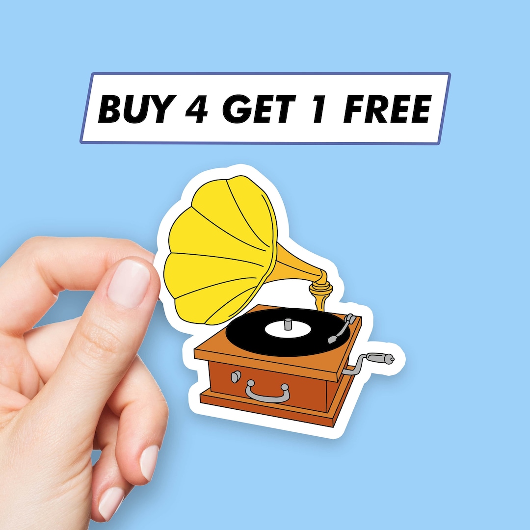 Cool Gramophone Sticker Retro Music Stickers Laptop Stickers Aesthetic Stickers Computer