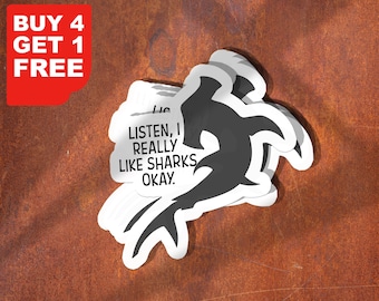 Listen I Really Like Sharks Okay Stickers Shark Stickers, Respect The Local Shark Stickers, Respect The Locals Sticker Decals For Laptop