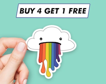 Rainbow Puke Sticker Emoji Meme Stickers Laptop Stickers Aesthetic Stickers Computer Stickers Waterbottle Stickers Laptop Decals