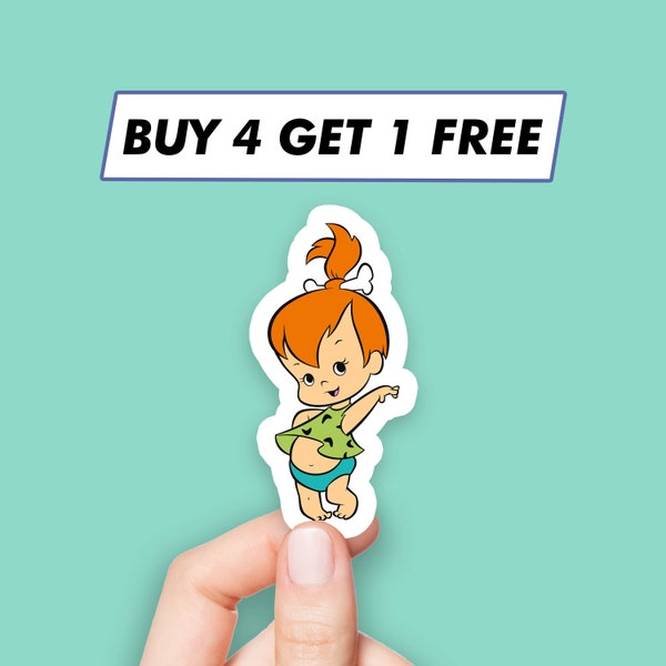 Flintstones Pebbles Flintstone Sticker Funny Cartoon Stickers Laptop Stickers Aesthetic Stickers Computer Stickers Water Bottle Stickers