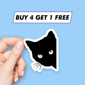 覗く黒猫ステッカー おもしろかわいいステッカー ラップトップステッカー 美的ステッカー コンピュータステッカー ウォーターボトルステッカー ラップトップデカール