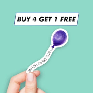 Adesivi motivazionali "Let Go", adesivi con citazioni di palloncini, adesivi per laptop, adesivi estetici, adesivi per computer, adesivi per bottiglie d'acqua, adesivi per laptop