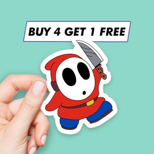 Shy Guy Knife Meme Sticker Cute But Psycho Shy Guy Stickers Laptop Stickers Aesthetic Stickers Computer Stickers Waterbottle Stickers