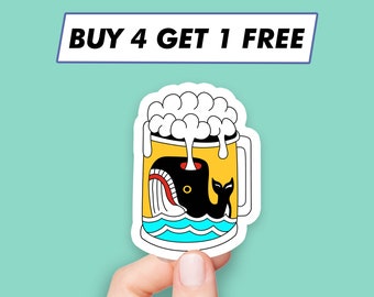 Beer Whale Sticker Hawaii Orca Stickers Laptop Stickers Aesthetic Stickers Computer Stickers Water Bottle Stickers Laptop Decals