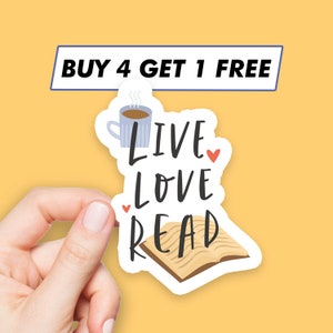 Cool Live Love Read Sticker Book Quotes Stickers Laptop Stickers Aesthetic Stickers Computer Stickers Water Bottle Stickers Laptop Decals