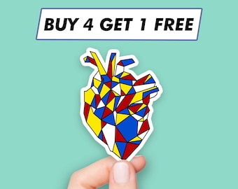 Polygon Heart Sticker Happy Love Stickers Laptop Stickers Aesthetic Stickers Computer Stickers Waterbottle Stickers Laptop Decals