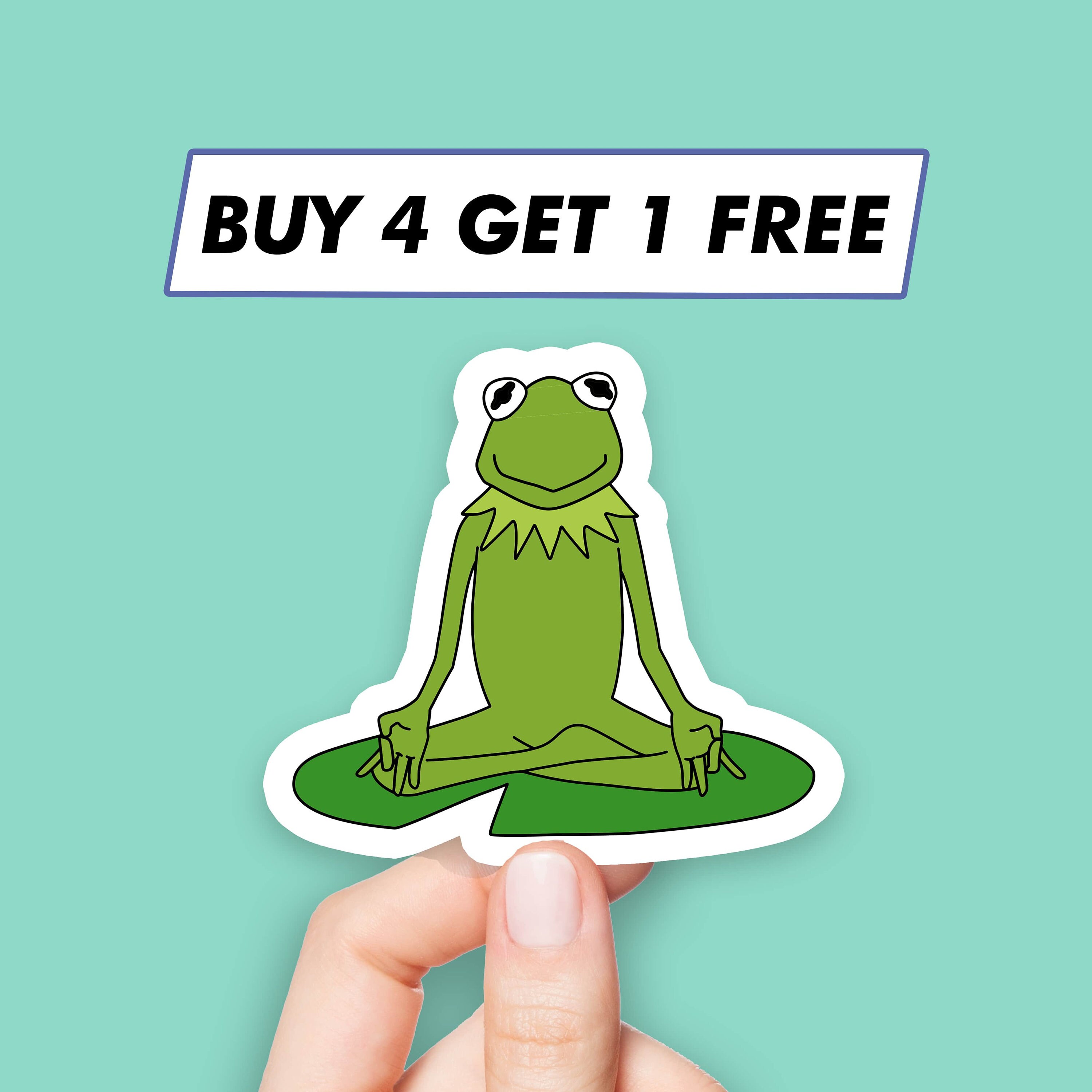 Zen Kermit Sticker Peace Frog Stickers Laptop Stickers Aesthetic