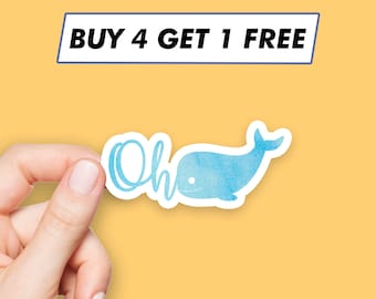 Cute Oh Whale Sticker Meme Saying Stickers Laptop Stickers Aesthetic Stickers Computer Stickers Water Bottle Stickers Laptop Decals