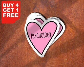 Heart Psychology Sticker, Psychology Decals, Psychology Laptop Decals, Inspirational For Water Bottles And Laptops