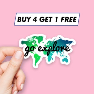 クールな Go Explore ステッカー、アドベンチャー 引用ステッカー、ラップトップ ステッカー、美的ステッカー、コンピューター ステッカー、ウォーターボトル ステッカー、ラップトップ デカール