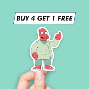 Alien Zoidberg-sticker Cartoon ruimtestickers Laptopstickers Esthetische stickers Computerstickers Waterflesstickers Laptopstickers