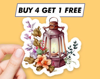 Floral Lantern Sticker Watercolor Art Stickers Laptop Stickers Aesthetic Stickers Computer Stickers Waterbottle Stickers Laptop Decals
