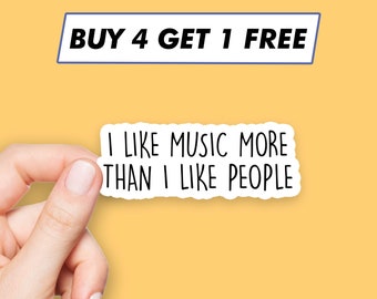 Cool I Like Music Sticker Music Quote Stickers Laptop Stickers Aesthetic Stickers Computer Stickers Water Bottle Stickers Laptop Decals