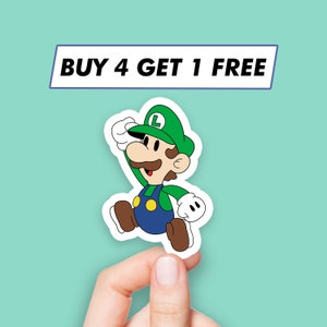 Adesivi Paper Mario Luigi Adesivi Super Mario Adesivi carini Adesivi per laptop Adesivi estetici Adesivi per computer Adesivi per bottiglie d'acqua Decalcomanie per laptop