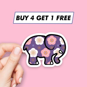Blumen Elefant Aufkleber Kawaii Tier Aufkleber Laptop Aufkleber Ästhetische Aufkleber Computer Aufkleber Wasserflasche Aufkleber Laptop Aufkleber