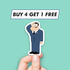Superhero Stan Smith Sticker Spy Cartoon Stickers Laptop Stickers Aesthetic Stickers Computer Stickers Water Bottle Stickers Laptop Decals