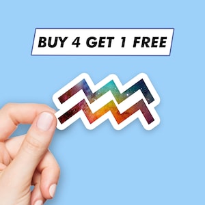 Cute Aquarius Sticker Horoscope Zodiac Sign Stickers Laptop Stickers Aesthetic Stickers Computer Stickers Water Bottle Stickers Laptop Decal