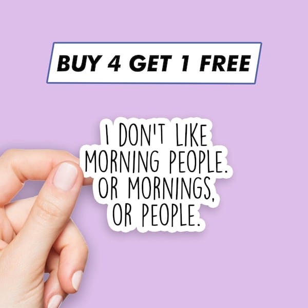 Parks And Rec I Hate Mornings sticker Ron Swanson quote stickers laptop stickers esthetische stickers computer stickers waterfles stickers