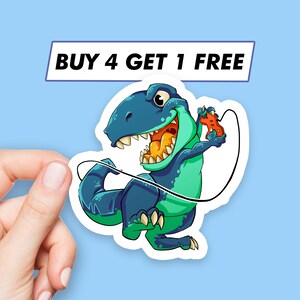 Adesivo T-Rex da gioco Adesivi fantastici per videogiochi Adesivi per laptop Adesivi estetici Adesivi per computer Adesivi per bottiglia d'acqua Decalcomanie per laptop