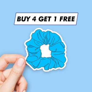 Blauer Scrunchie Aufkleber Süße Aufkleber Laptop Aufkleber Ästhetische Aufkleber Computer Aufkleber Wasserflasche Aufkleber Laptop Aufkleber