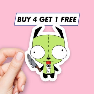 Gir Knife Meme Sticker Cute But Psycho Gir Disguised Stickers Laptop Stickers Aesthetic Stickers Computer Stickers Water Bottle Stickers