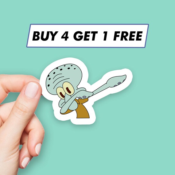 Squidward Dab Sticker Octopus Meme 
