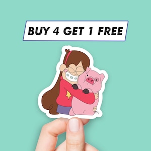 Mabel Pines Waddles Pig Sticker Gravity Falls Cute Stickers Laptop Stickers Aesthetic Stickers Computer Stickers Waterbottle Stickers