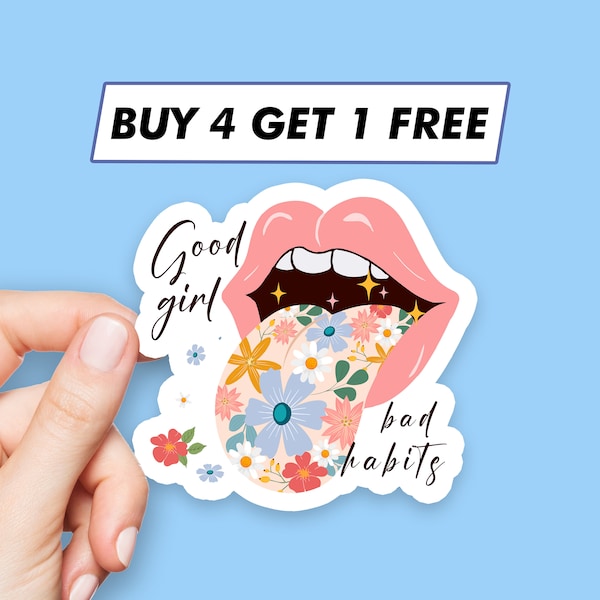 Good Girl Bad Habits Sticker Girl Power Sayings Stickers Laptop Stickers Aesthetic Stickers Computer Stickers Water Bottle Stickers Decals