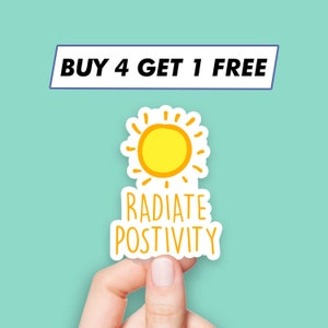 Niedliche Radiate Positivity Aufkleber Sonnenzitat Aufkleber Laptop Aufkleber Ästhetische Aufkleber Computer Aufkleber Wasserflasche Aufkleber Laptop Aufkleber