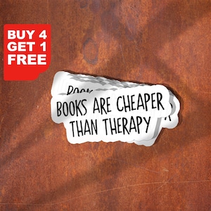 Sticker livres sont moins chers qu'une thérapie, Sticker rigolo, Stickers motivants pour ordinateur portable, Sticker motivant pour gobelet, bouteille d'eau