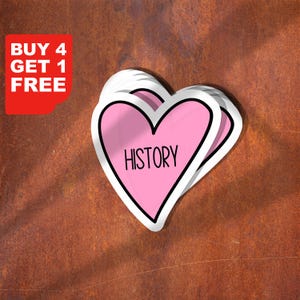 Adesivo de história de coração rosa, adesivo de história, decalques para laptop, adesivos para copos, adesivo para garrafa de água, garrafa de água, adesivo Alexander Hamilton