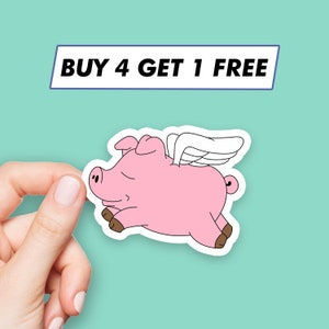 Porkasus Pig Sticker Piglet Angel Stickers Laptop Stickers Aesthetic Stickers Computer Stickers Water Bottle Stickers Laptop Decals