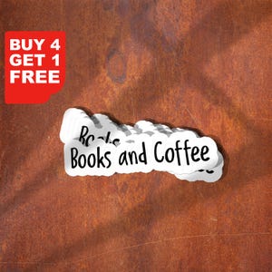 Sticker livres et café, Sticker rigolo, Stickers motivants pour ordinateur portable, Sticker motivant pour verre, bouteille d'eau