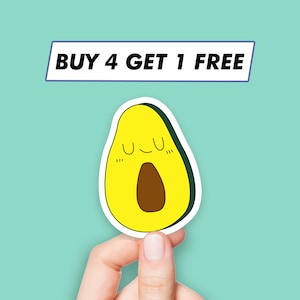 Avocado Emoji Sticker Happy Fruit Stickers Laptop Stickers Aesthetic Stickers Computer Stickers Water Bottle Stickers Laptop Decals