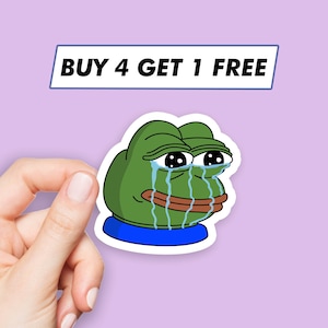 Crying Pepe Sticker Cute Frog Stickers Laptop Stickers Aesthetic Stickers Computer Stickers Waterbottle Stickers Laptop Decals