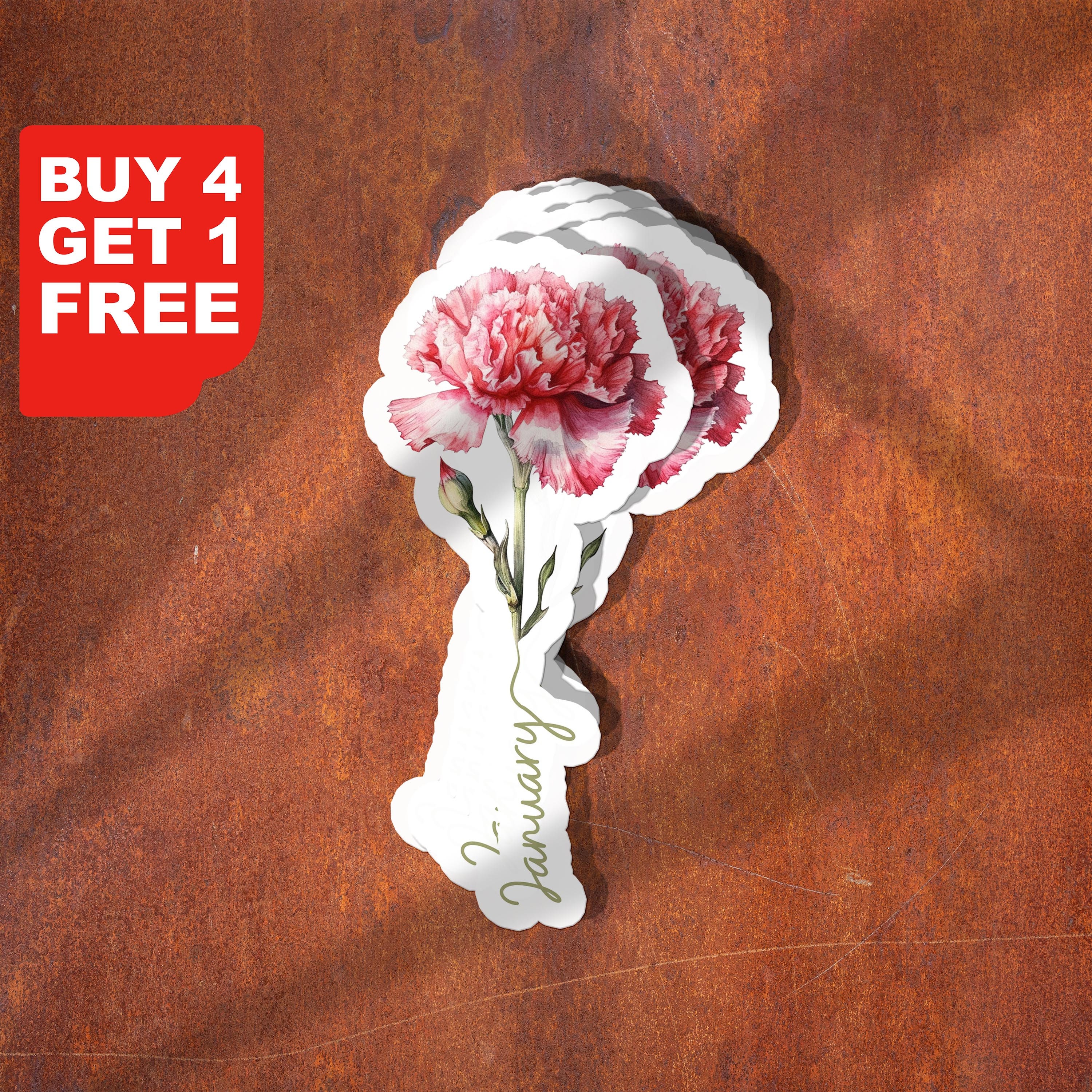 Rose Birth Flower Sticker Pack Wild Flower Stickers Birth Flower Gift ...
