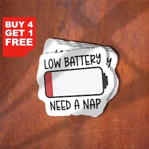 Need A Nap Battery Sticker, Funny Battery Stickers, Funny Nap Stickers For Tumbler And Laptops, Nap Sticker Decals I Need A Nap Low Battery