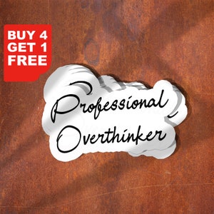 Profesjonalna naklejka Overthinker, zabawna naklejka Introvert, naklejki na laptopa, naklejki na kubek Introvert, naklejka na butelkę z wodą Sarkazm