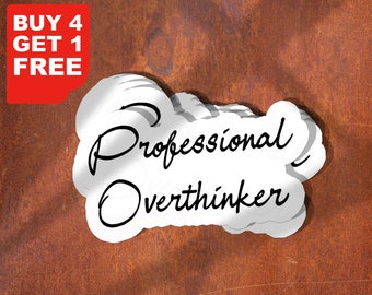 Professional Overthinker Sticker, Introvert Funny Sticker, Laptop Decals, Introvert Tumbler Stickers, Sarcasm Water Bottle Sticker