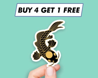 Yin Yang Koi Fish Sticker Japanese Carp Stickers Laptop Stickers Aesthetic Stickers Computer Stickers Waterbottle Stickers Laptop Decals