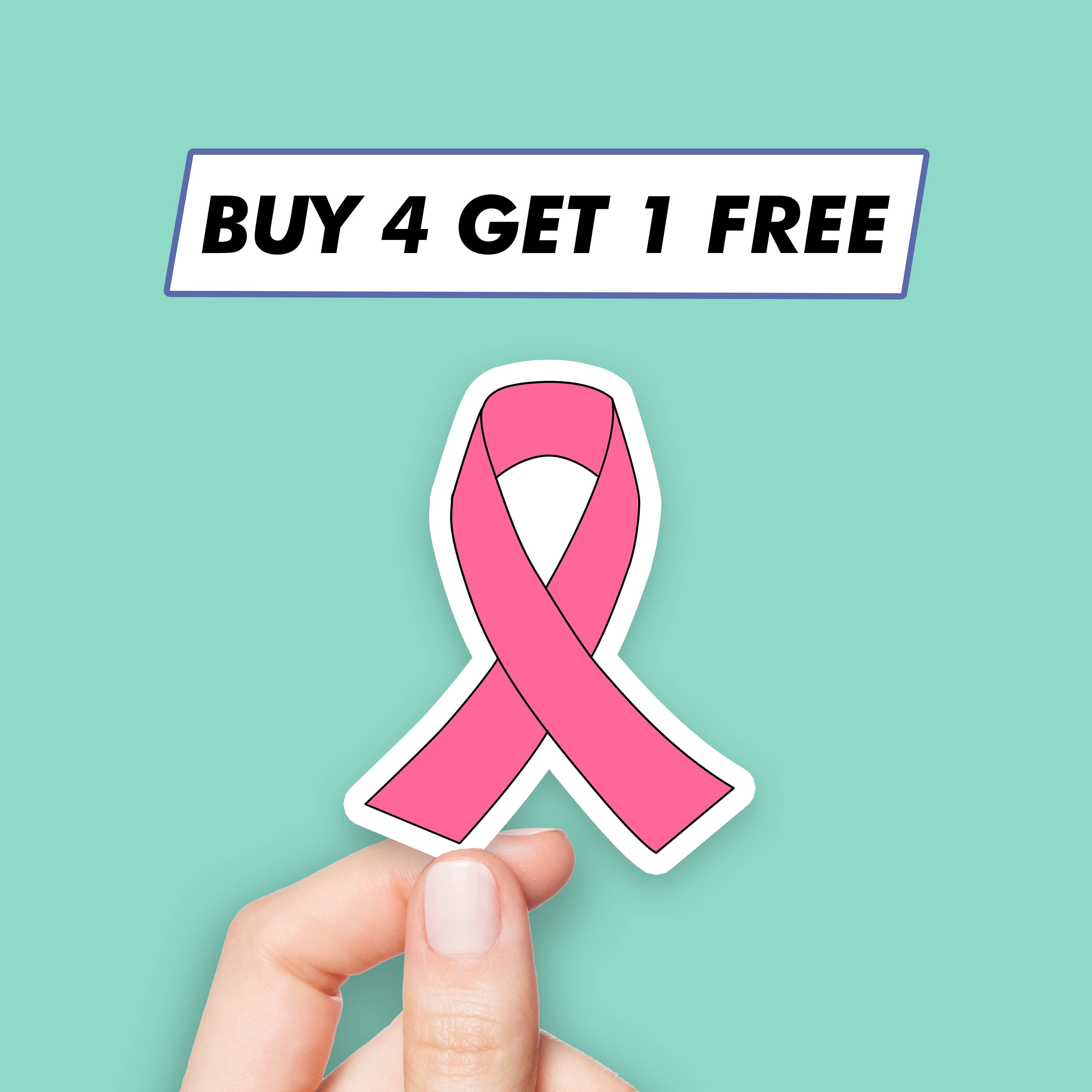 Cool Pink Ribbon Sticker Breast Cancer Awareness Stickers Laptop ...