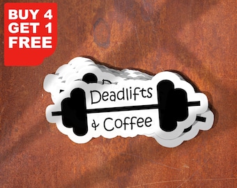 Deadlifts And Coffee Weight Sticker, Funny Sticker, Laptop Decals, Tumbler Stickers, Water Bottle Sticker, Water Bottle Decal