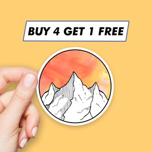 Sticker Mountain Sunrise Stickers aventure cool Stickers ordinateur portable Stickers esthétiques Stickers ordinateur Stickers bouteilles d'eau Stickers ordinateur portable