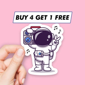 DJ宇宙飛行士ステッカー 水彩宇宙ステッカー ラップトップステッカー 美的ステッカー コンピュータステッカー ウォーターボトルステッカー ラップトップデカール